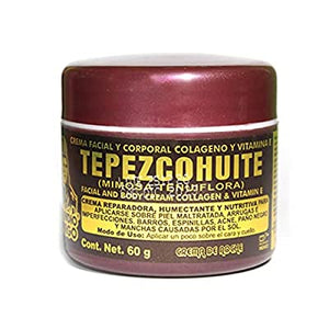 DEL INDIO PAPAGO Tepezcohuite Night Cream 60gr/ 2.02Fl Oz - Mexican Beauty - Facial And Body Cream - Reduce Expression Lines - Clarifies Skin Imperfections - Provides elasticity - Natural Ingredients